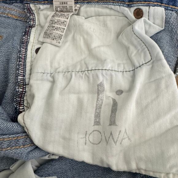 Moussy Vintage MV Jeans Howa Distressed Cropped Medium Blue 28 Japan - Picture 4 of 8